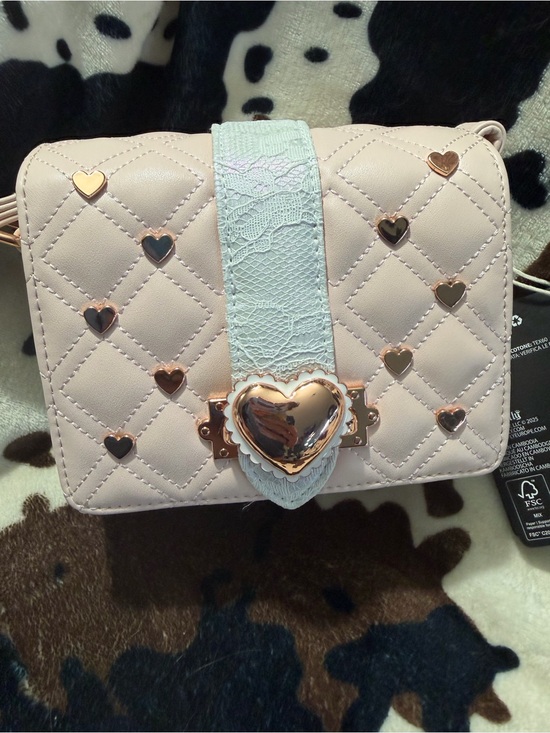 Loungefly Handbags - Loungefly Quilted Pale Pink Crossbody with Rose Gold Hearts